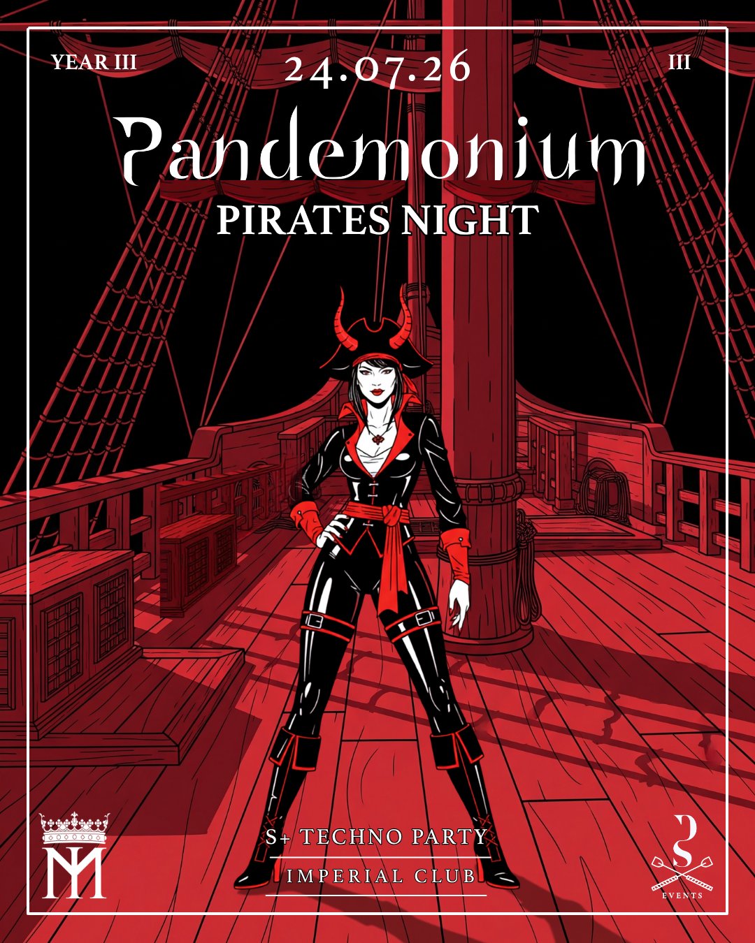 Pandemonium Year 3 : Pirates Night (S+ Techno Party)