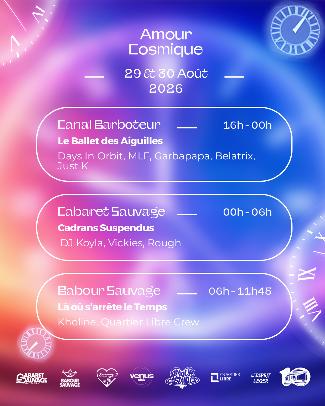 Amour Cosmique : 5 ans, trois lieux