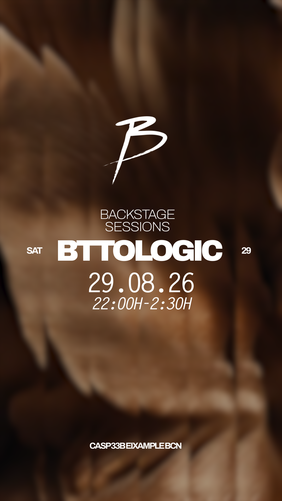 Backstage Sessions with Bttologic, Barcelona, 29 August 2026