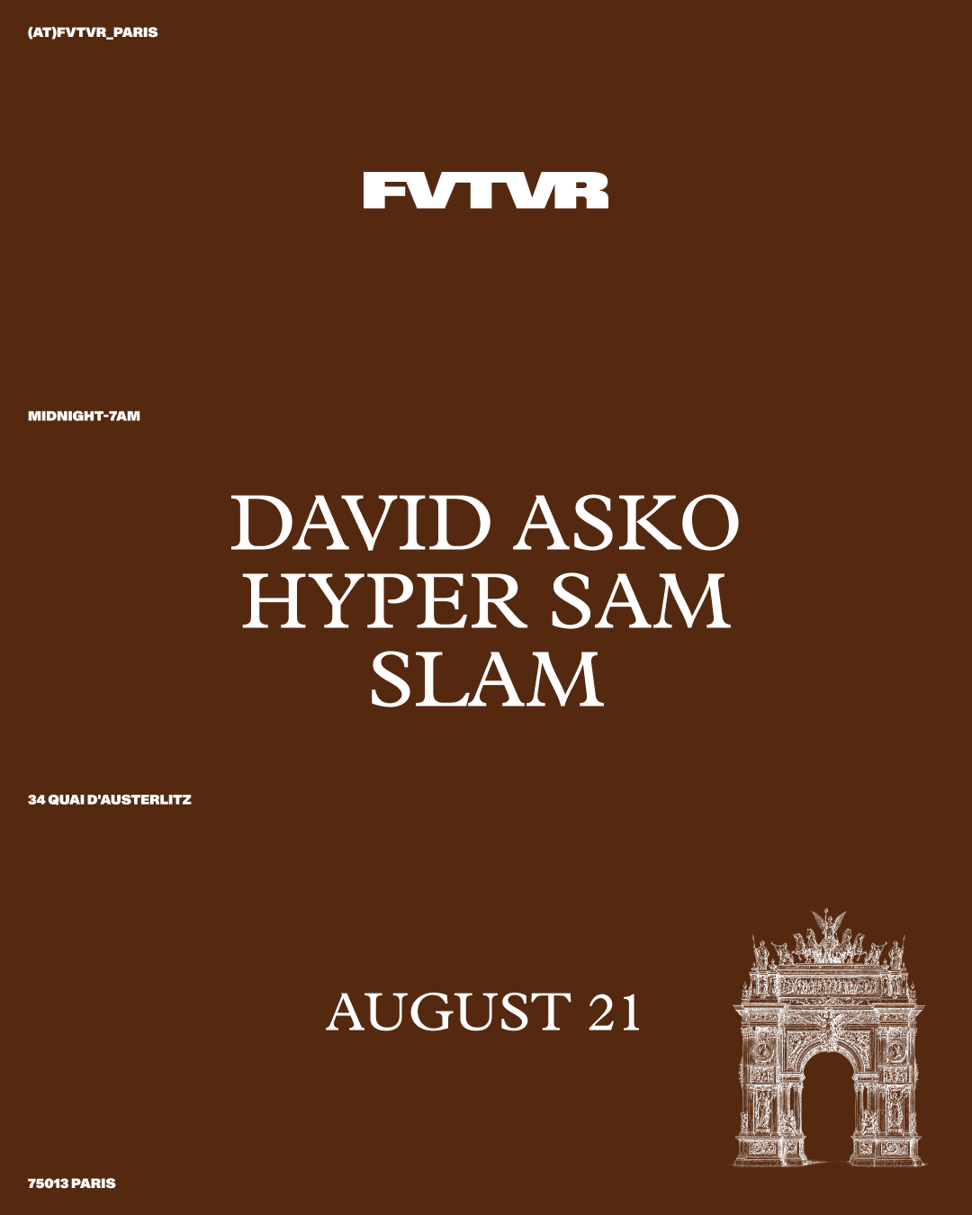 Fvtvr invites: Slam, David Asko, Hyper Sam