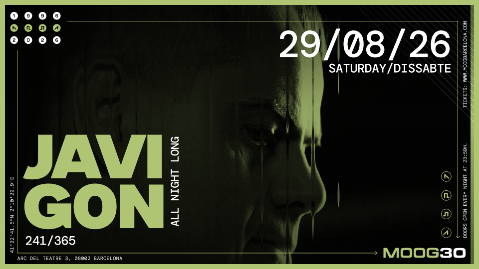 Javi gOn at Moog Club Barcelona, 2026-08-29