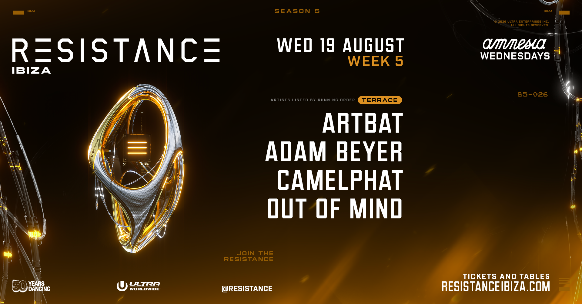 Resistance Ibiza : Artbat, Adam Beyer, CamelPhat