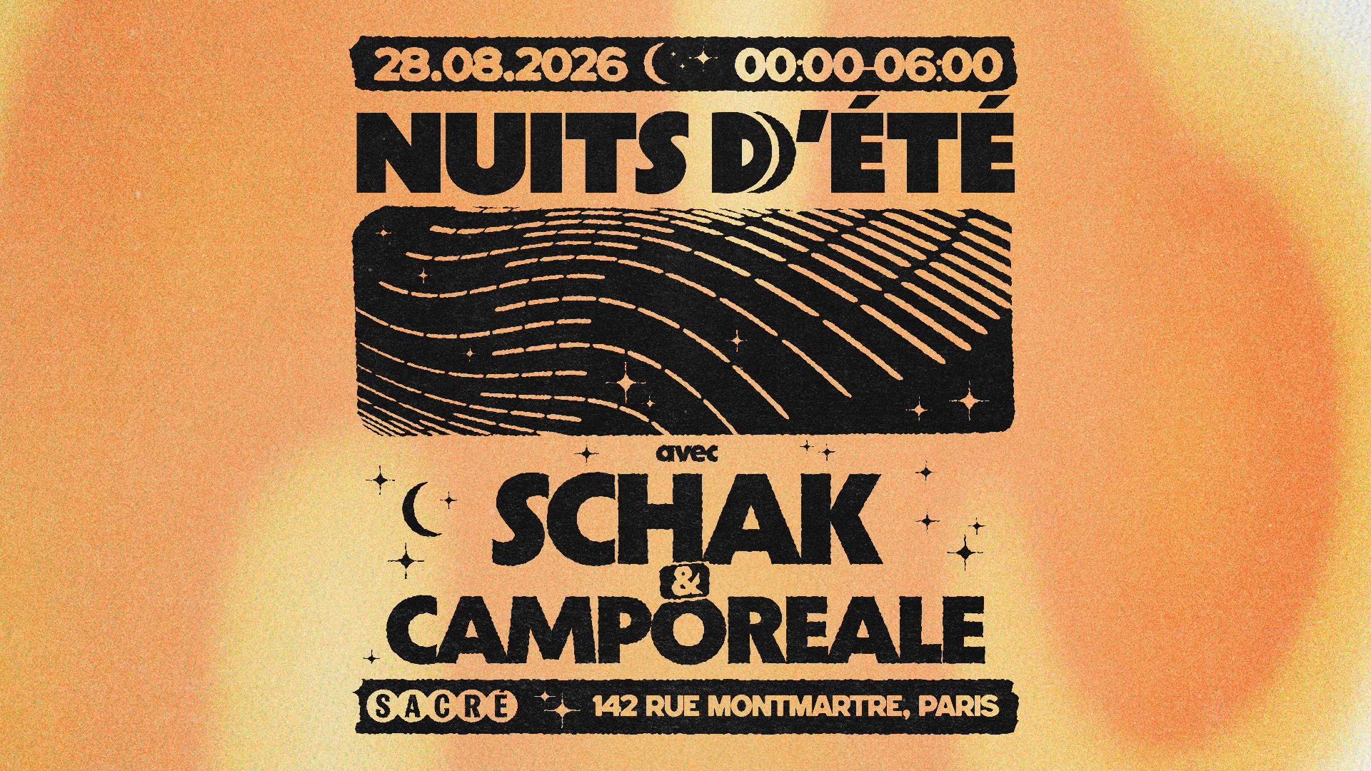 Sacré, Nuits d'Été with Schak and Camporeale, Paris, 28 August 2026
