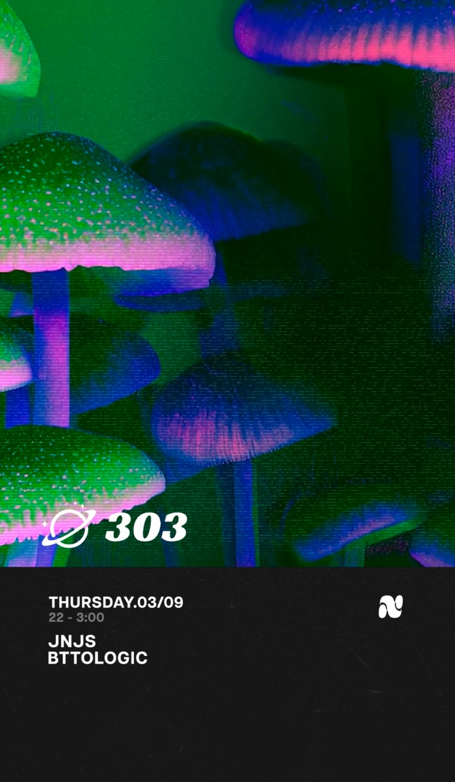 303 presents JNJS and Bttologic at 303 Audiophile Bar, Barcelona, 3 September 2026