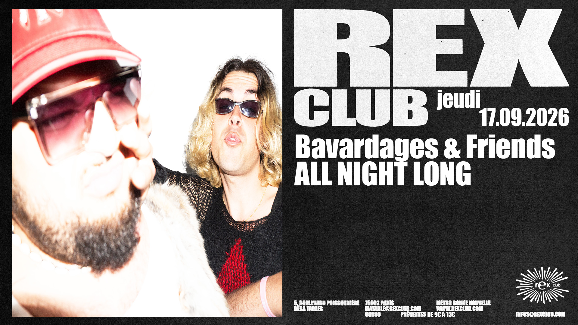 Bavardages & Friends all night long at Rex Club Paris, 17 September 2026