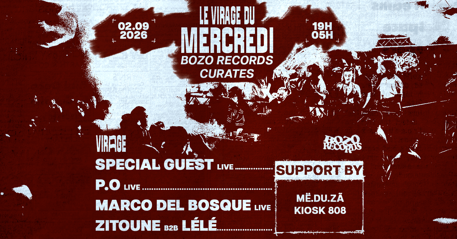 Bozo Records curates Le Virage du Mercredi, Paris, 2 September 2026