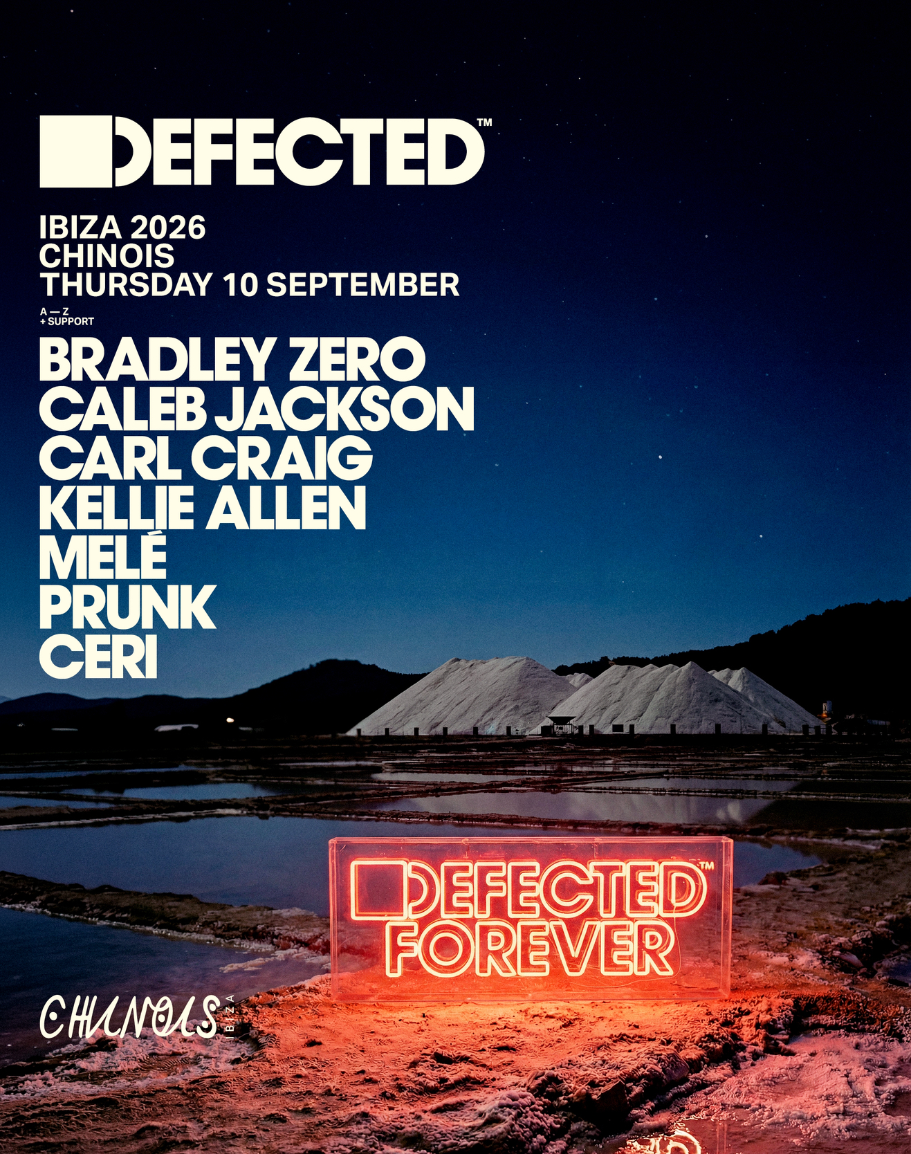 Defected at Chinois Ibiza with Bradley Zero and Carl Craig, 10 September 2026
