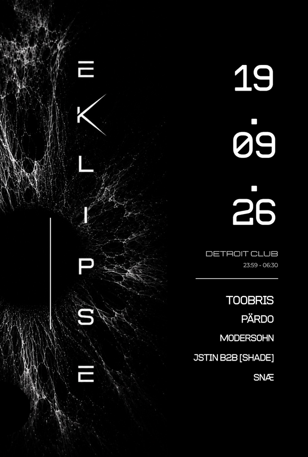 EKLIPSE presents Toobris at Detroit Club, Barcelona, 19 September 2026