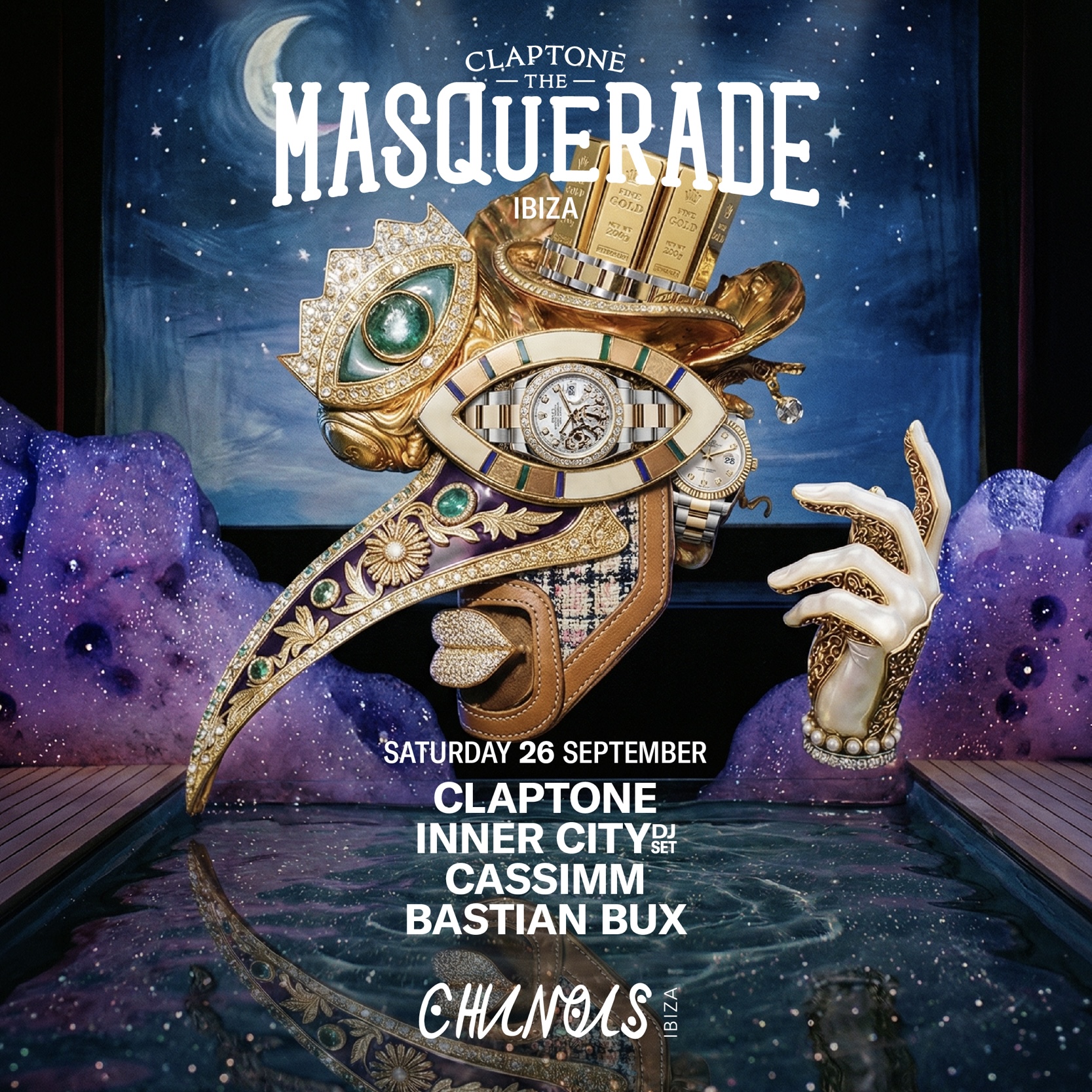 The Masquerade with Claptone and Inner City DJ set at Chinois Ibiza, 26 September 2026