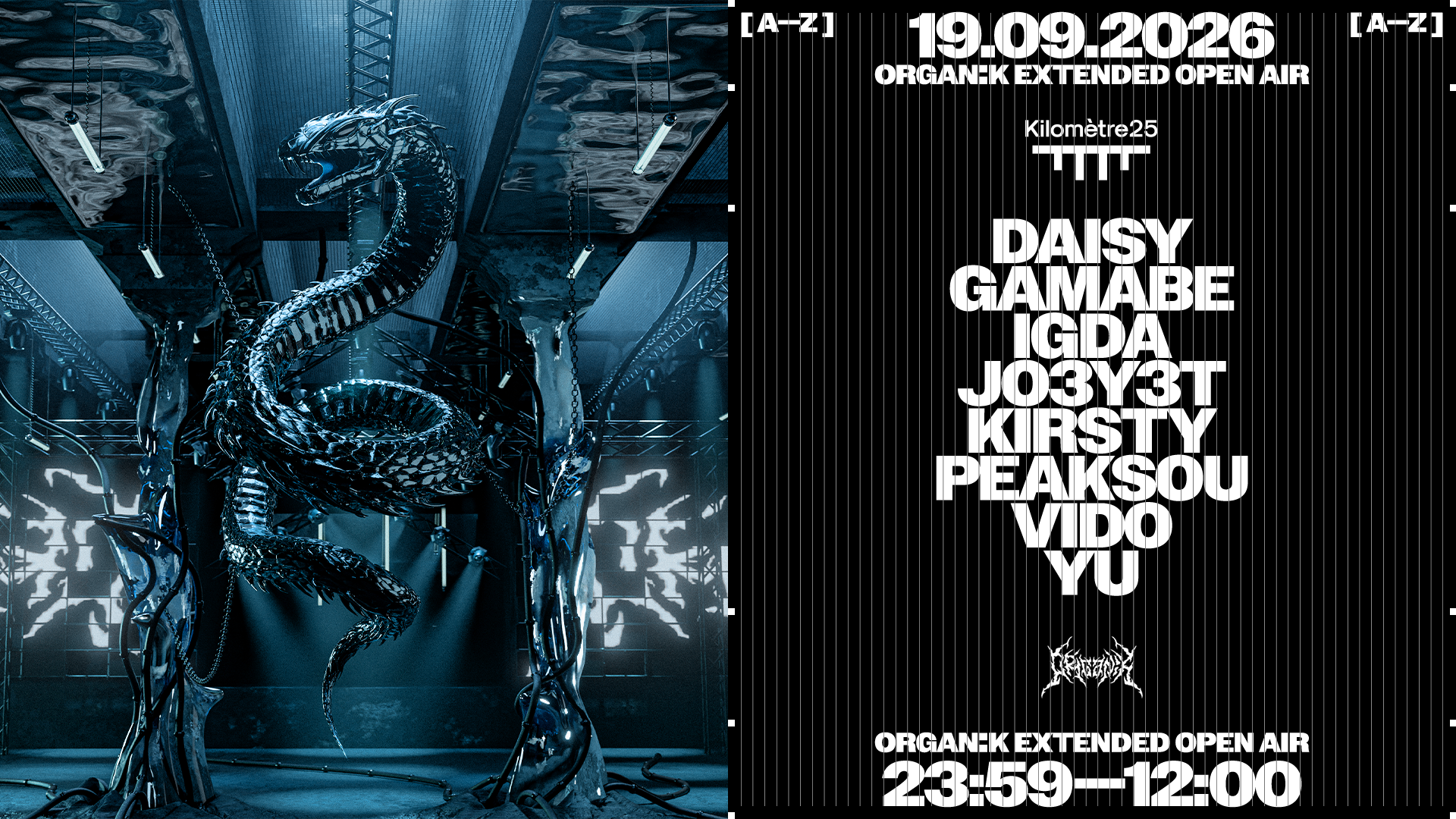ORGANÏK Extended Open Air, Kilomètre25 Paris, 19 September 2026