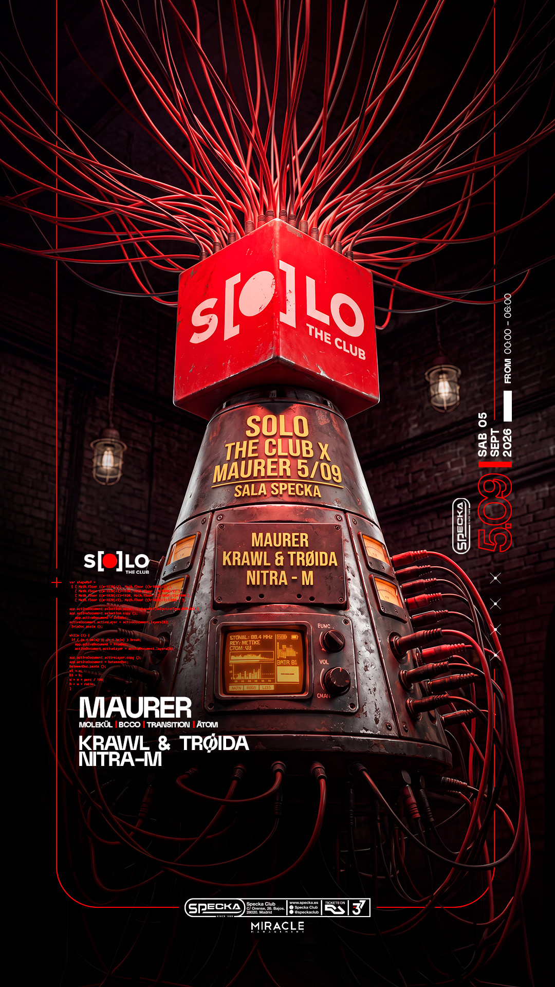 RETURNS, S[O]LO the Club with MAURER at Specka, Madrid, 5 September 2026