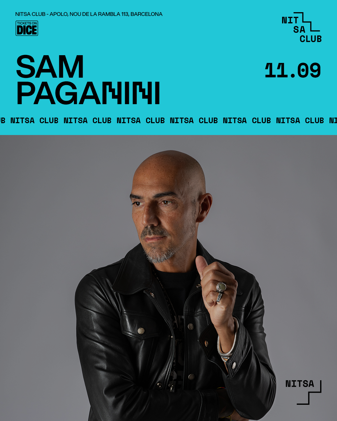 Sam Paganini at Nitsa Club Barcelona, 11 September 2026