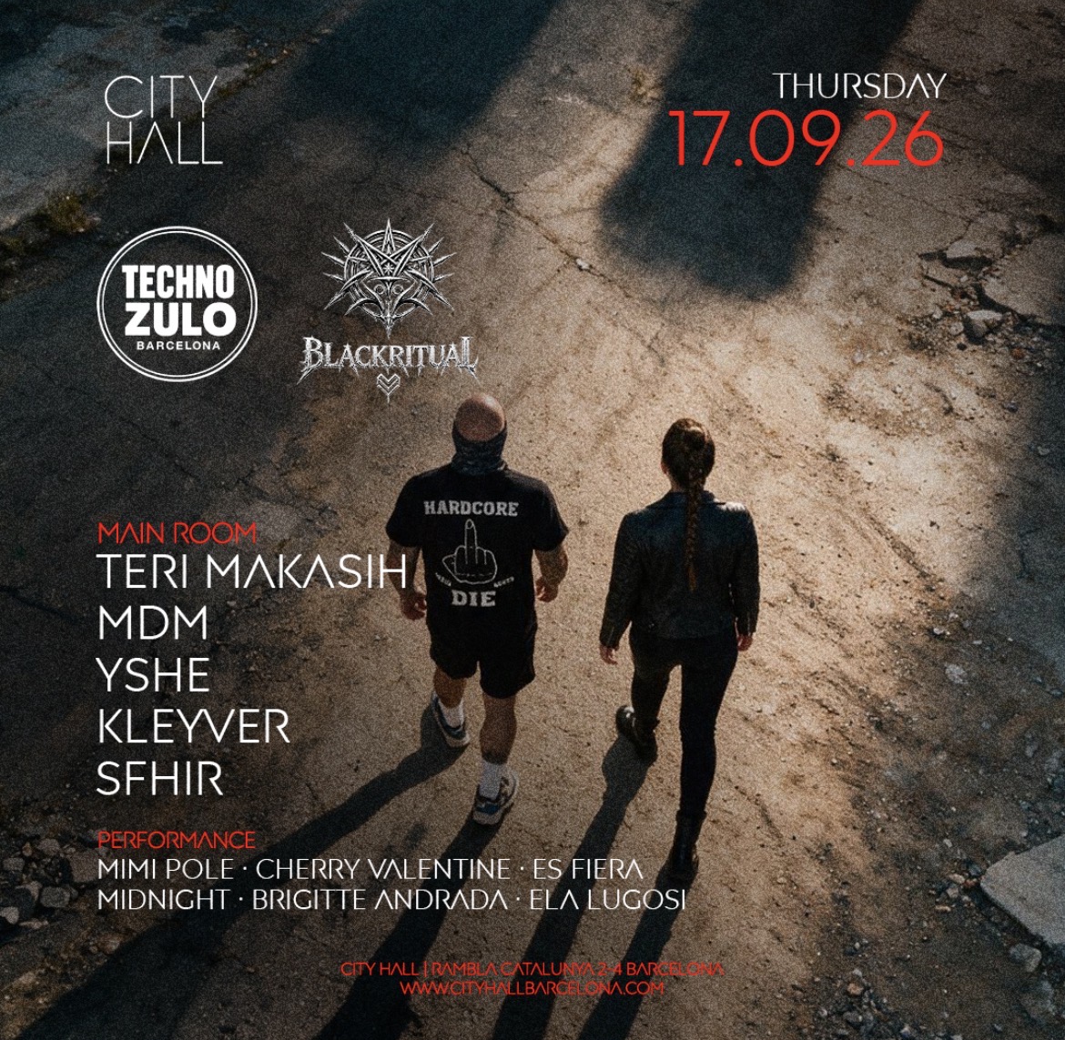 Technozulo x Blackritual at City Hall Barcelona, 17 September 2026