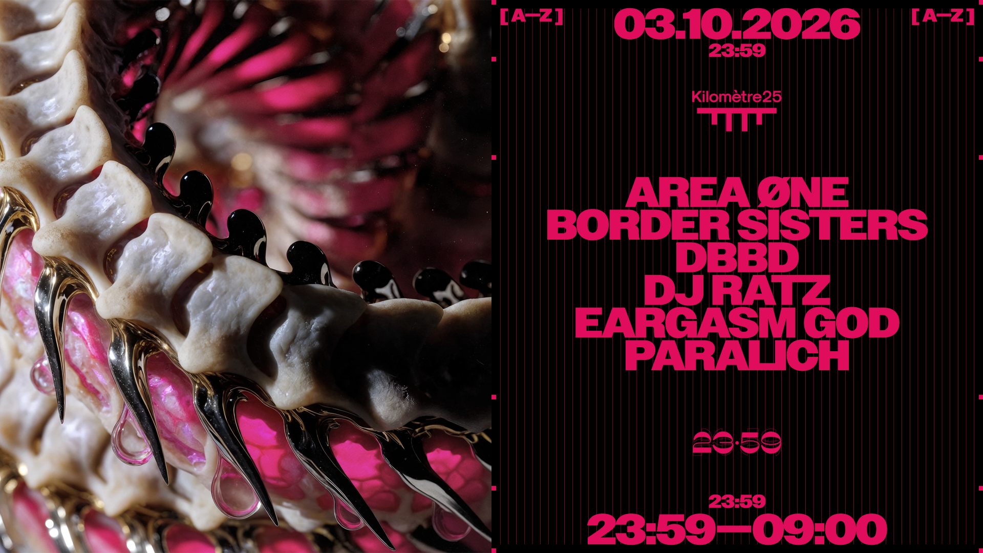 23:59, EARGASM GOD and DBBD, Kilomètre25 Paris, 3 October 2026