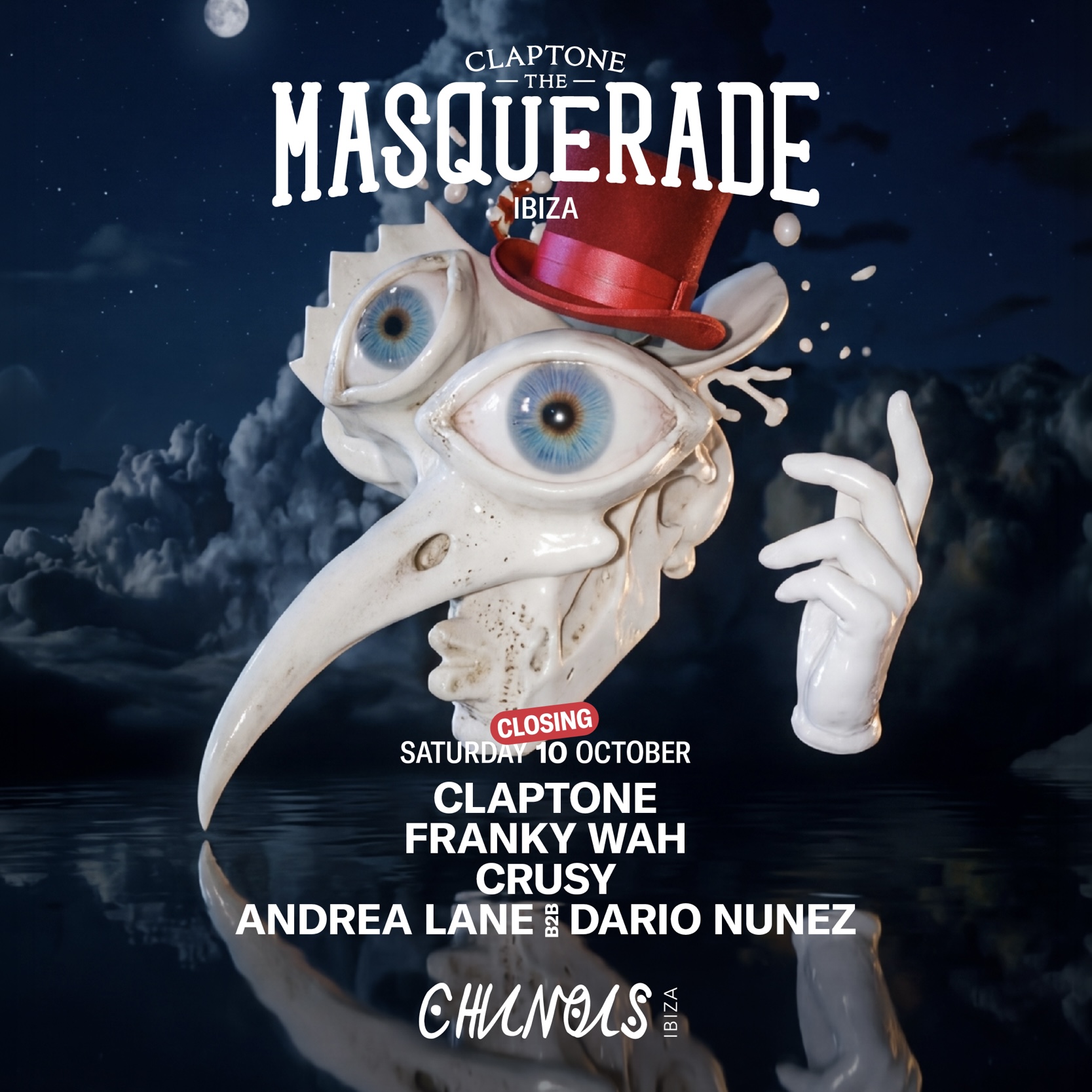 The Masquerade closing : Claptone, Franky Wah, Crusy