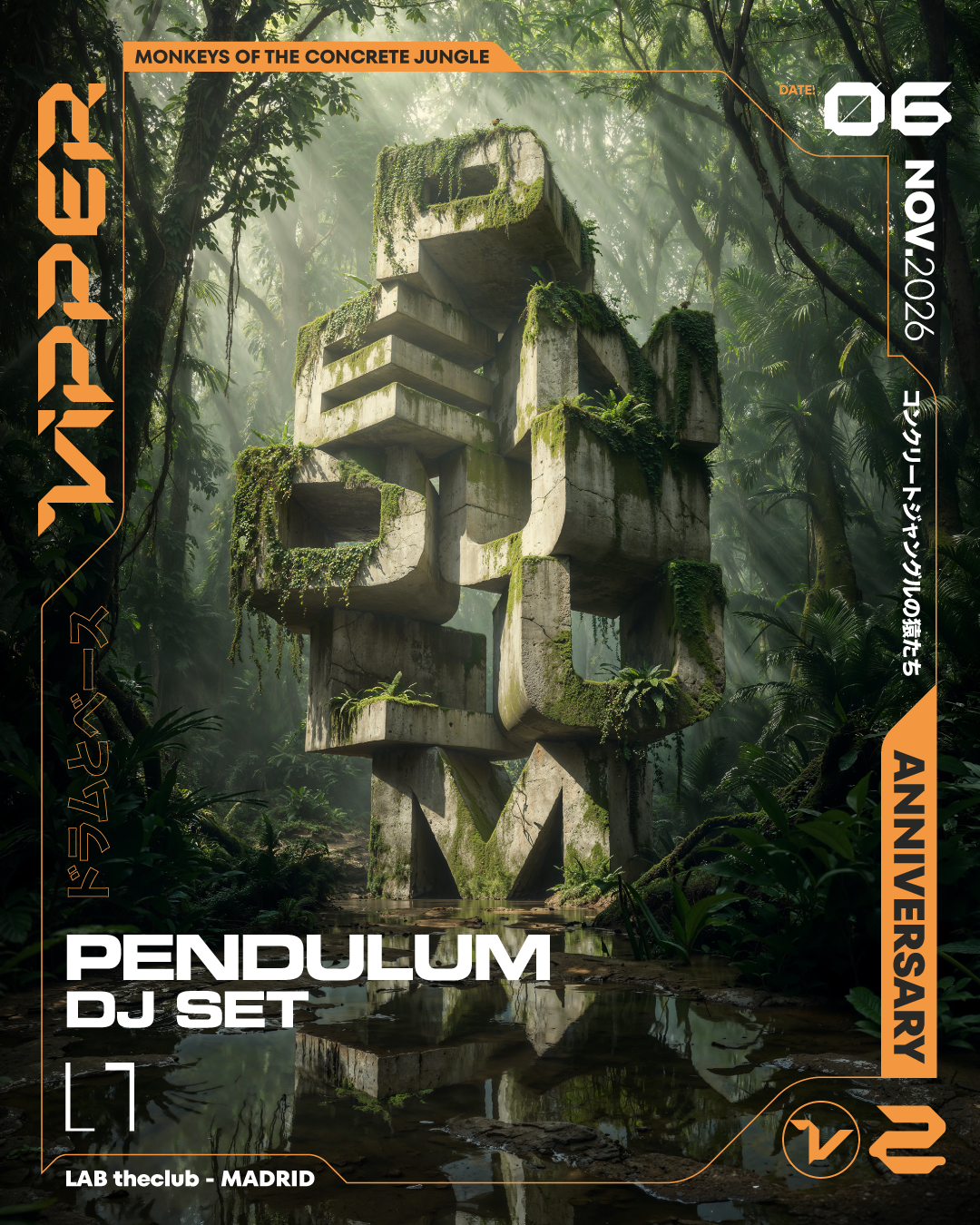 VIPPER CLUB second anniversary with Pendulum DJ set at LAB theCLUB Madrid, 6 November 2026