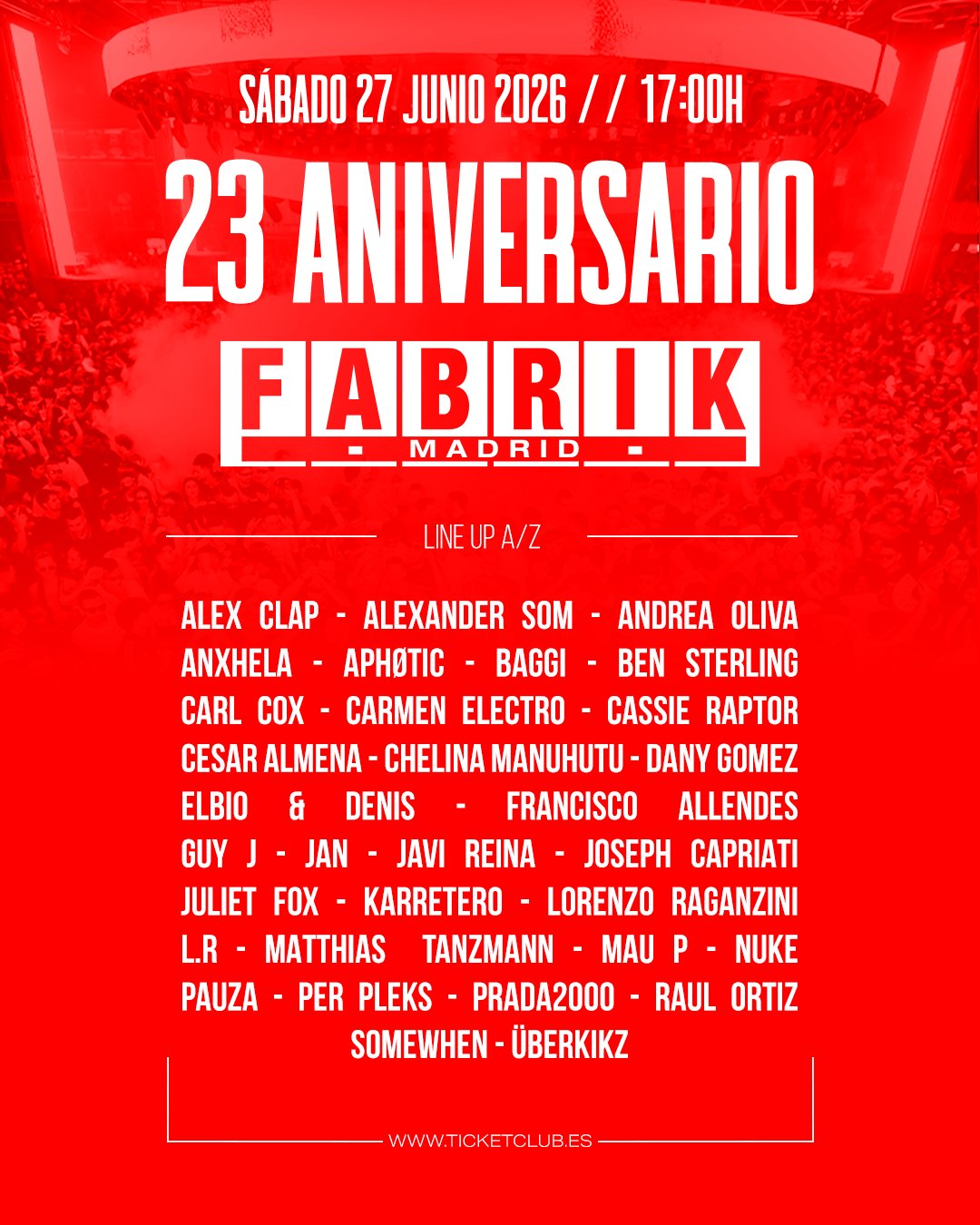 23 Aniversario Fabrik con Carl Cox