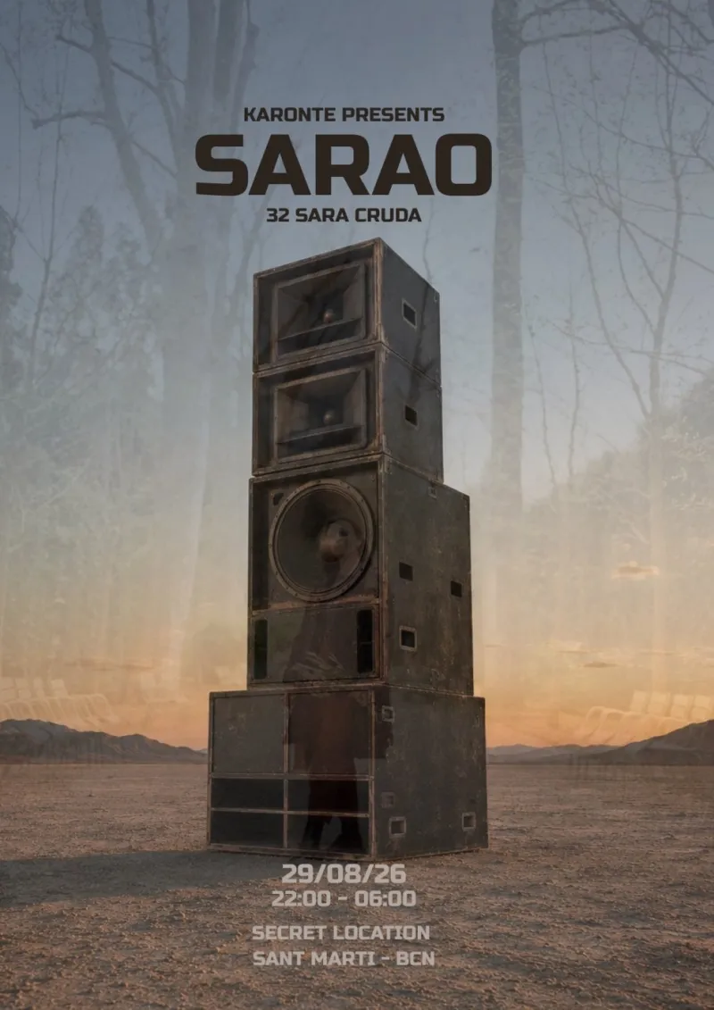 Karonte presents SARAO, secret location in Sant Martí, Barcelona, 29 August 2026