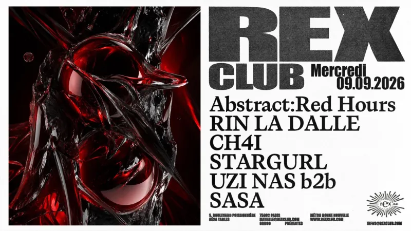 Abstract Red Hours at Rex Club Paris, 9 September 2026