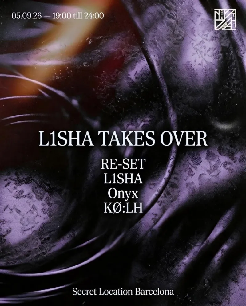 KEEPitRAW x L1SHA secret rave, Barcelona, 5 September 2026