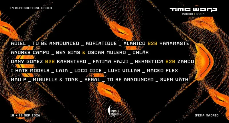 Time Warp Spain 2026, IFEMA Madrid, 18 and 19 September 2026