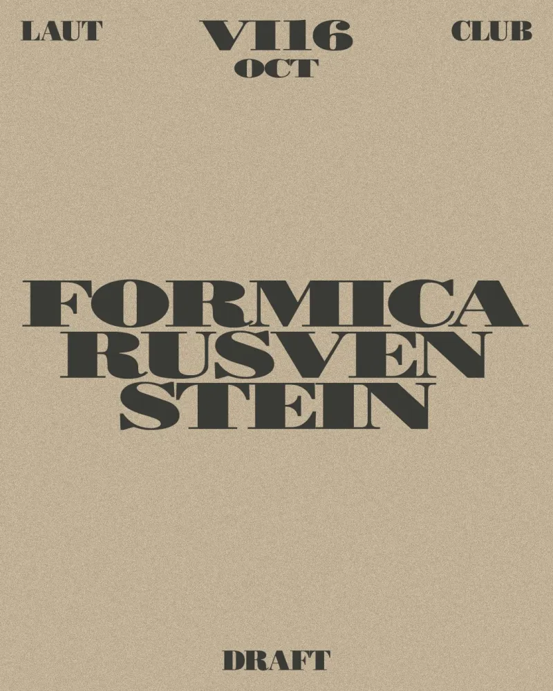 Draft at LAUT, Formica, Rusven, Stein, Barcelona, 16 October 2026