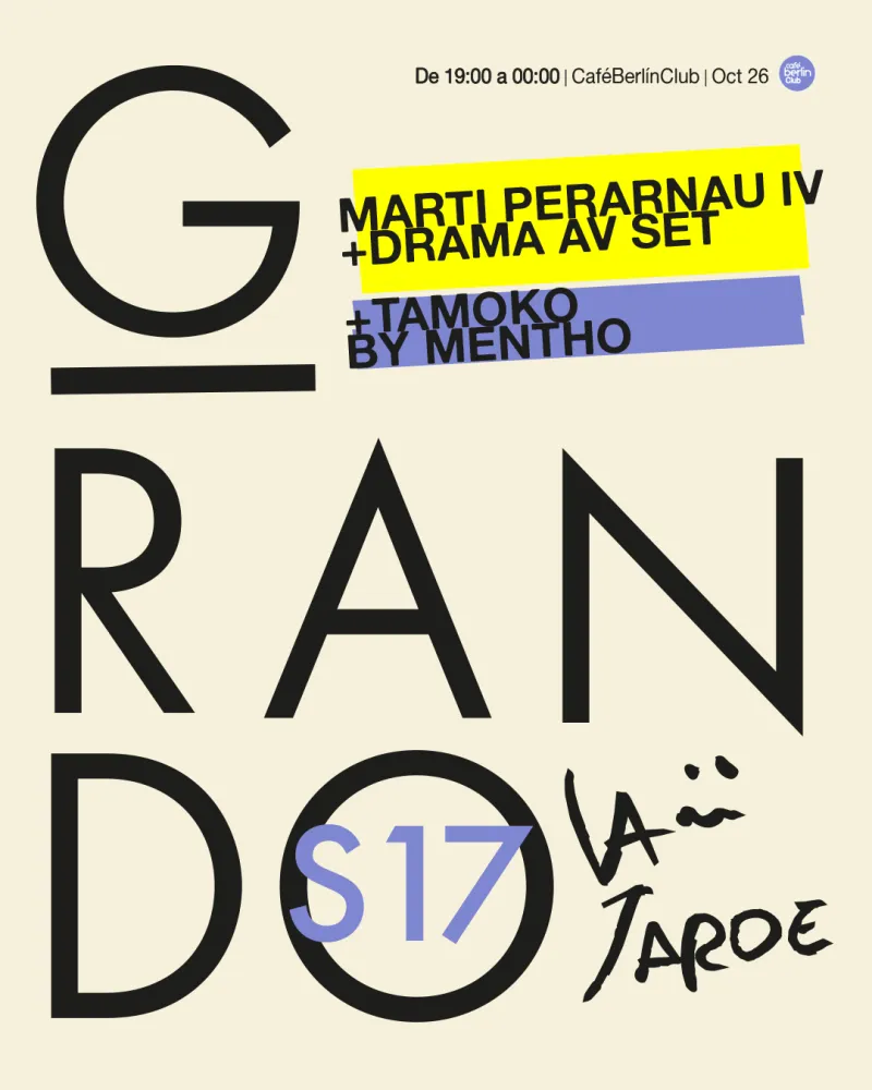Girando la Tarde, Martí Perarnau IV, Drama AV set, Tamoko, berlinClub Madrid, 17 October 2026