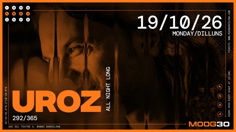 uroz all night long, Moog Club Barcelona, 19 October 2026