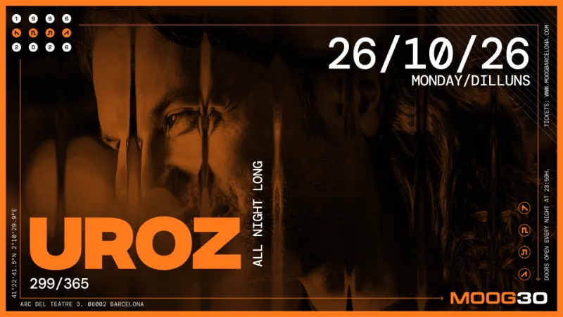 uroz all night long, Moog Club Barcelona, 26 October 2026