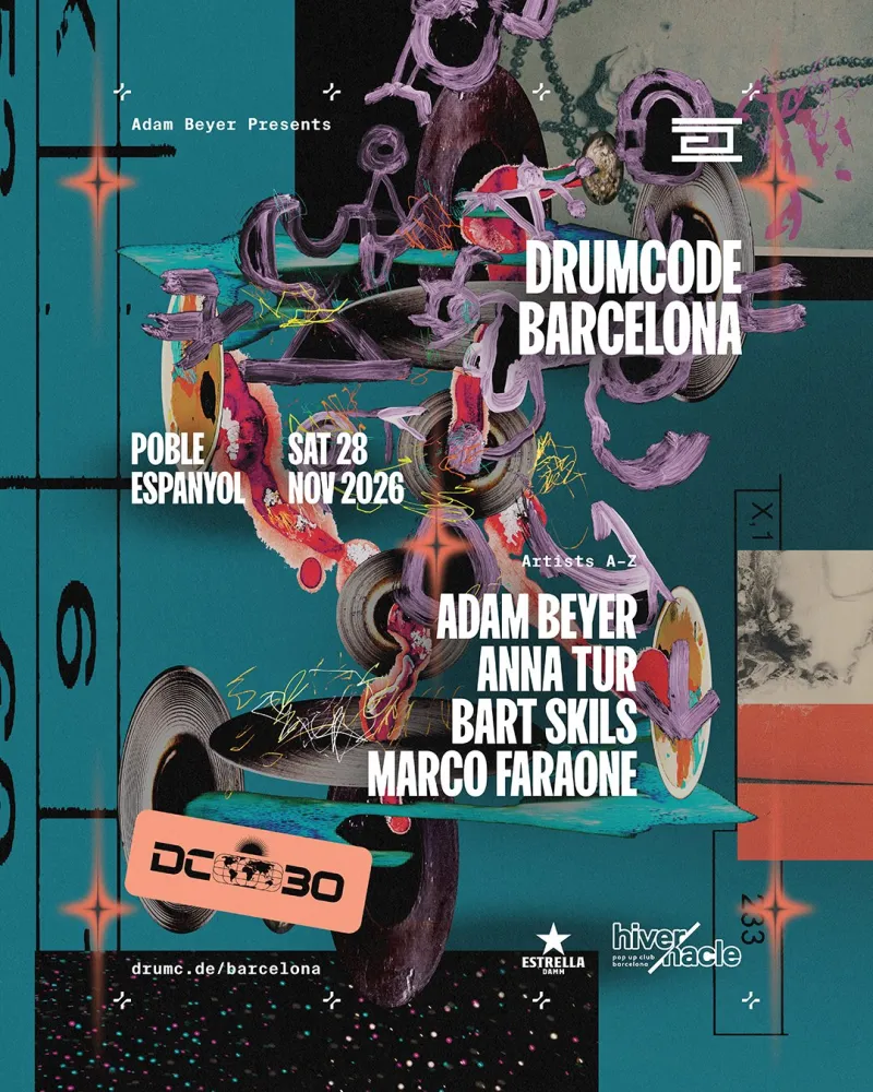 Adam Beyer presents Drumcode Barcelona, Adam Beyer, Anna Tur, Bart Skils, Marco Faraone, Poble Espanyol, 28 November 2026
