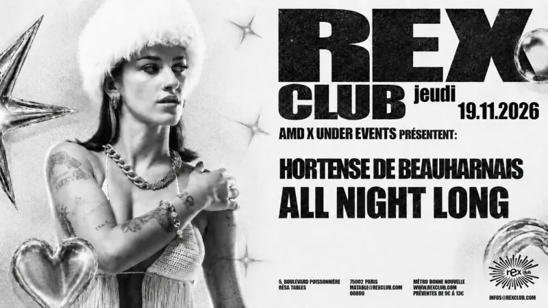 Hortense de Beauharnais all night long, Rex Club Paris, 19 November 2026