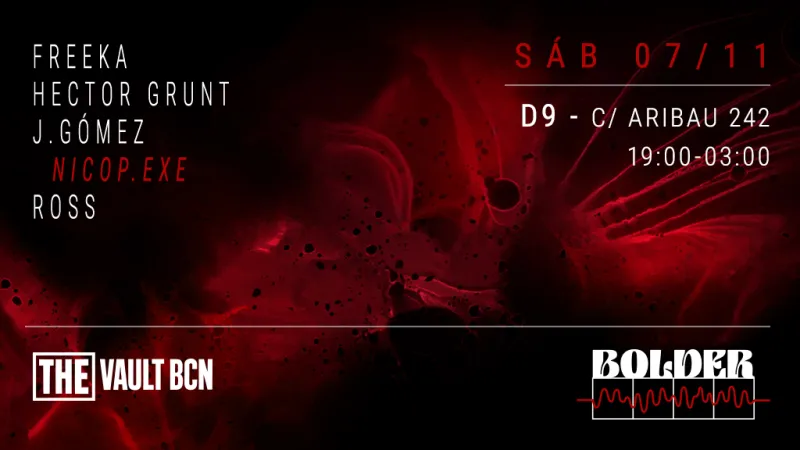 Bolder Line x The Vault at D9 Aribau, Barcelona, 7 November 2026