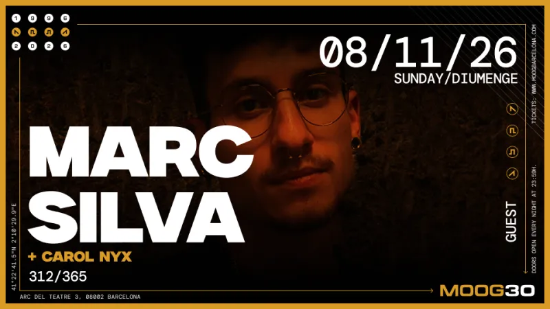 Marc Silva + Carol Nyx at Moog Club Barcelona, 8 November 2026