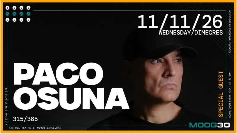 Paco Osuna at Moog Club Barcelona, 11 November 2026