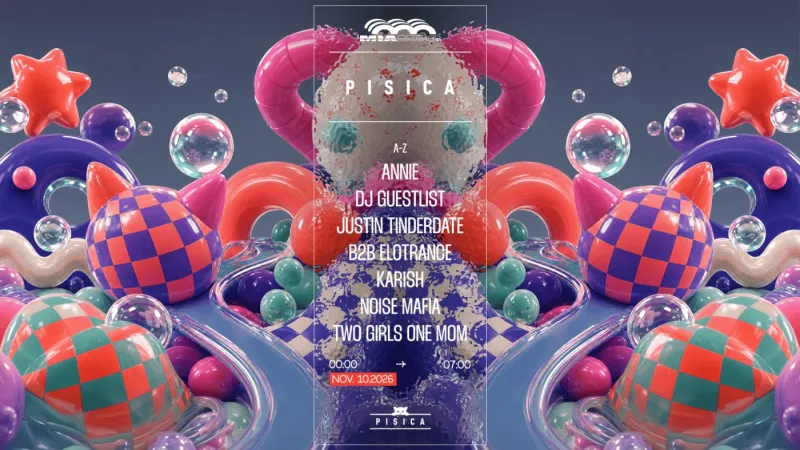 Pisica, Annie, DJ Guestlist, Justin Tinderdate b2b Elotrance, Karish, Noise Mafia, two girls one mom, Mia Mao Paris, 10 November 2026