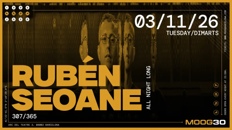 Rubén Seoane at Moog Club Barcelona, 3 November 2026