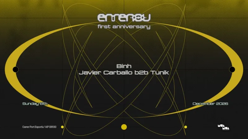 Enrenou first anniversary, Binh, Javier Carballo b2b Tunik, Seaseaclub Barcelona, 6 December 2026