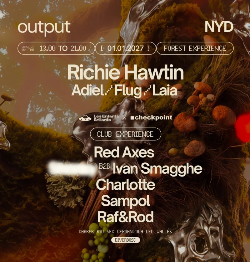 Output pres NYD 2027 with Richie Hawtin + Secret Guests : affiche officielle