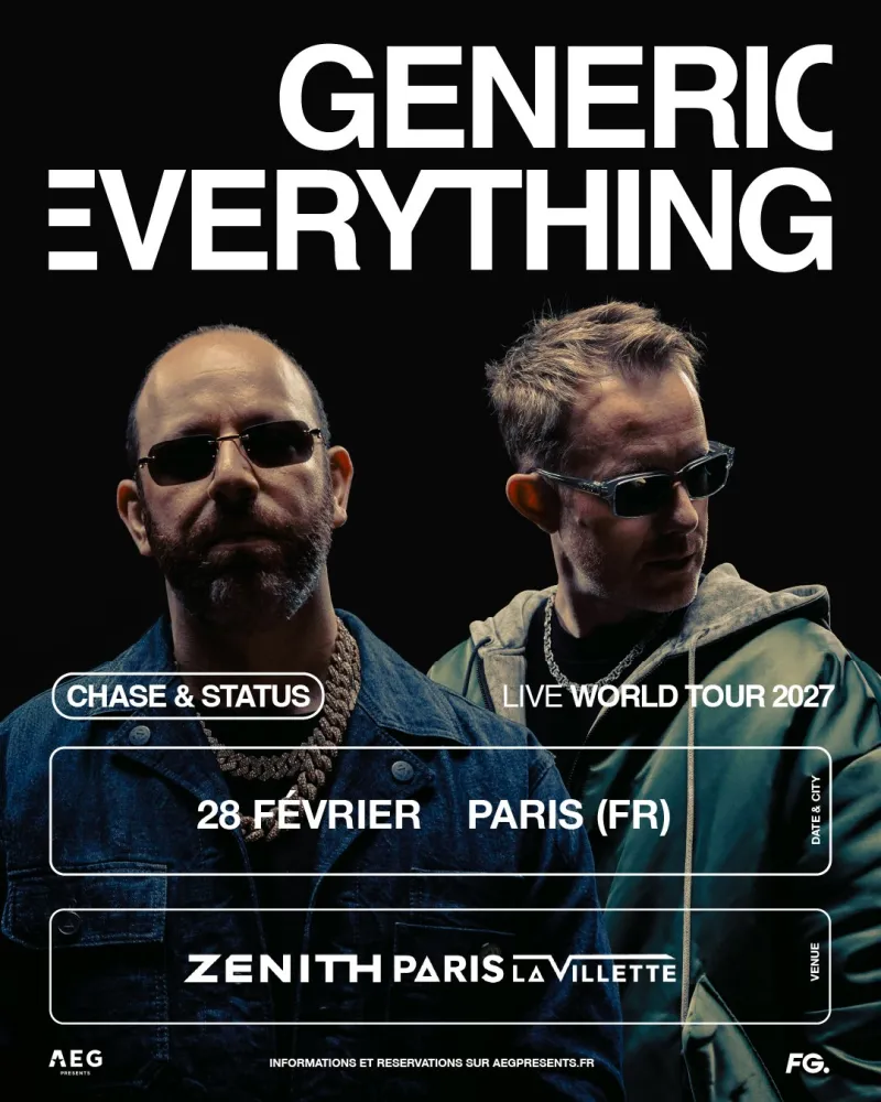 Chase and Status live world tour 2027, Zénith Paris La Villette, 28 February 2027